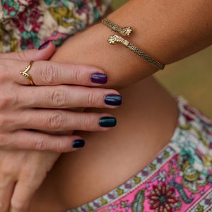 Adjustable Brass Two Snake Bracelet || Viking Two-Headed Midgard Serpent Bracelet || Celtic Bracelet Norse Mythology