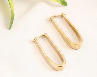 Handmade Brass Hoop Earrings | Modern Minimalist Design