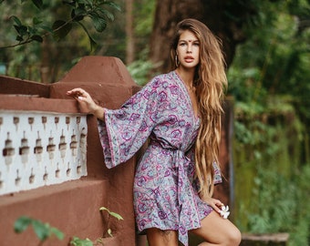 Bohemian Chic Kimono || Mid-Length Paisley Print Kimono || Colorful Flowing Kimono || Free Size Kimono