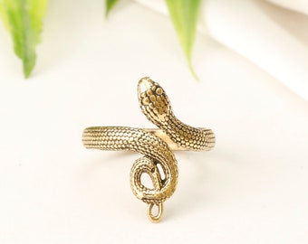 Snake Adjustable Ring || Bohemian Chic Adjustable Brass Ring || Viking ring || Norse Mythology Ring || Cobra ring || Animal ring