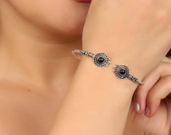 Brass Boho Cuff Bracelet | Adjustable Tribal Arm Bangle