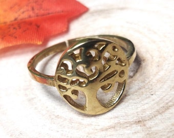 Tree Of Life Adjustable Ring || Viking Yggdrasil  Brass Ring || Ethnic Ring Symbol of Eternity || Mystical and Spiritual Jewelry