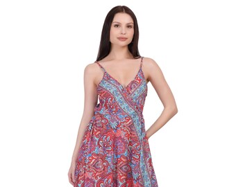 Robe Cache Cœur Imprimée Cachemire || Robe Porte Feuille  Bohème || Robe Longue Légère  || Robe Cache Cœur Colorée || Robe Eté  à Bretelle
