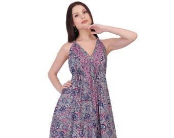 Robe Dos Nu Bohème Chic || Robe Longue Imprimée Cachemire || Robe Fluide Colorée || Robe Eté Légère Taille Unique || Robe Ethnique Chic