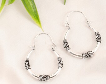 Decorated Hoop Earrings || Ethnic Creoles || Women's Hoops Earrings || Tribal Earrings