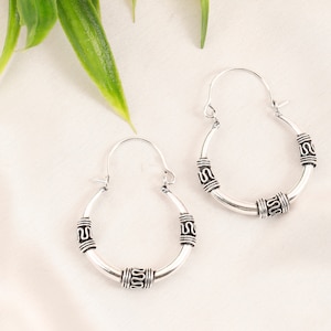 Decorated Hoop Earrings || Ethnic Creoles || Women&#39;s Hoops Earrings || Tribal Earrings