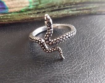 Snake Adjustable Ring || Bohemian  Reptile Brass Ring || Viking Ring || Norse Mythology Ring