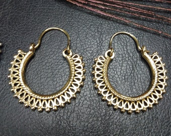 Small Original Hoop Earrings || Ethnic Hoops || Bohemian Woman Hoop Earrings || Openwork Earrings