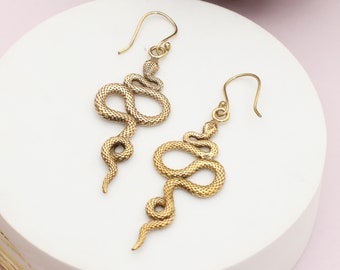 Ethnic Viking Earrings || Dangling Snake Earrings || Norse Mythology Tribal Earrings