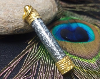 Men's Engraved Prayers Amulet Pendant || Cylindrical Protection Talisman Pendant || Spiritual Jewelry || Mystical Jewelry