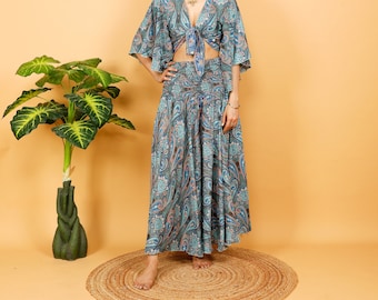 Bohemian Wide Pants || Paisley Print Flared Pants ||  Fluid Summer Pants || Palazzo Trouser Free Size || Pants-Skirt