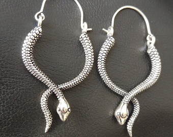 Ethnic Viking Earrings || Snake Hoop Earrings || Norse Mythology Tribal Earrings