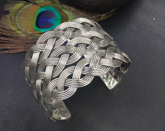 Silver Color Adjustable Cuff Bracelet || Silver Color Viking Cuff Bracelet || Celtic Bracelet || Tribal Silver Color Bracelet