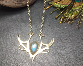 Tribal Necklace With Stone || Golden Necklace With Semi Precious Stone || Natural Stone Pendant Necklace || Ethnic Pendant