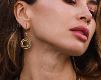 Dangling Rattlesnake Earrings || Ethnic Viking Earrings || Gothic Reptil Earrings || Pit Viper Earrings