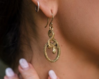 Dangling Gothic Snake Earrings || Ethnic Viking Earrings || Norse Mythology Tribal Earrings