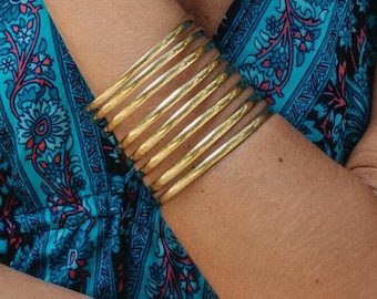 Large Brass Minimalist Cuff Bracelet || Handcrafted Smooth Brass Cuff || Women's Adjustable Sleek Bracelet || Timeless Jewelry