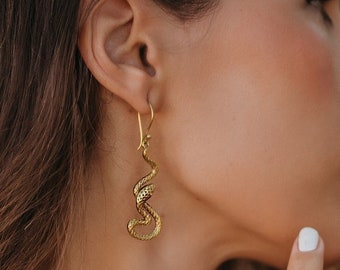 Dangling Snake Earrings || Viking Tribal Earrings || Nordic Myth and Legend Earrings || Norse Mythology Earrings