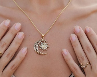 Moon and Sun Pendant || Talisman Pendant || Symbol Pendant || Diviner's Pendant || New Age Medal || Medal Amulet