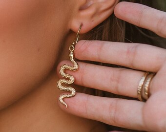 Small Dangling Snake Earrings || Viking Tribal Earrings || Nordic Myth and Legend Earrings || Norse Mythology Jewelry
