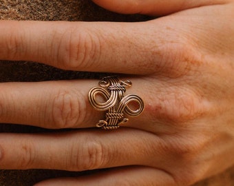 Adjustable Ethnic Ring | Bohemian Chic Adjustable Brass Ring | Celtic Knot Viking Ring | Ethnic Unisex Jewelry | Bohemian Jewelry