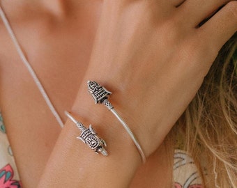 Elephant Head Unisex Bangle Bracelet || Ethnic Face to Face Strength And Wisdom Symbole Bracelet || Meaninful Jewelry