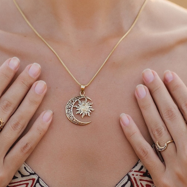 Handmade Sun and Moon Pendant | Talisman Diviner's Amulet