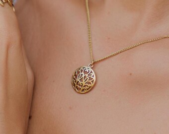 Tiny Swirl Ethnic Pendant Necklace ||  Small Boho Pendant Necklace  || Arabesk Brass Pendant