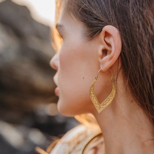 Decorated Drops Hoop Earrings