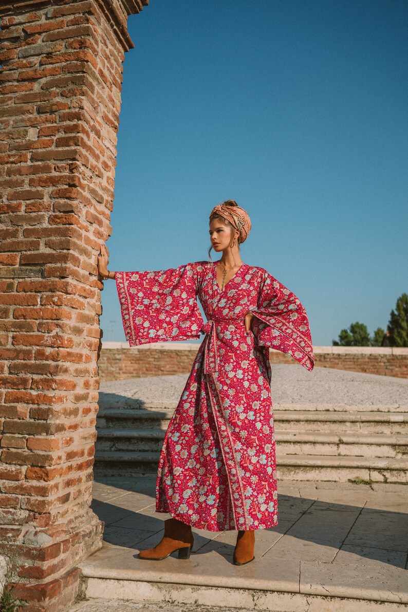 Bohemian Magenta Kimono