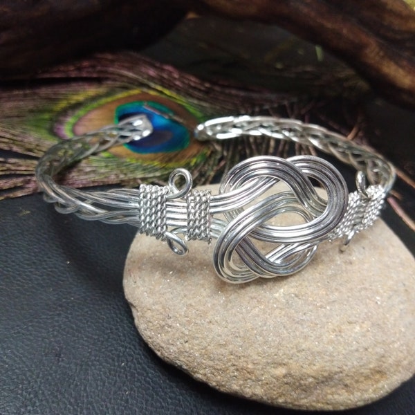 Braided Viking Arm Band || Celtic Wire Worked Arm Bracelet || Upper Arm Brass Bracelet || Ajustable Tribal Arm Cuff || Body Jewelry