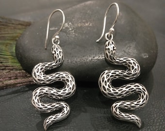 Dangling Snake Earrings || Viking Tribal Earrings || Nordic Myth and Legend Earrings || Norse Mythology Earrings || Lagertha Earrings