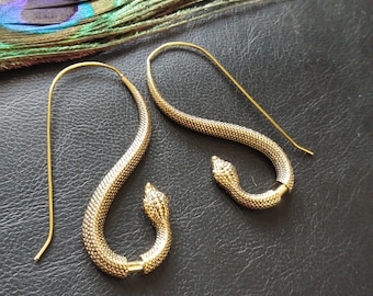 Midgard Snake Earrings || Ethnic Viking Earrings || Norse Mythology Tribal Earrings