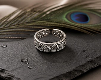 Openwork Brass Adjustable Ring | Bohemian Celtic Design