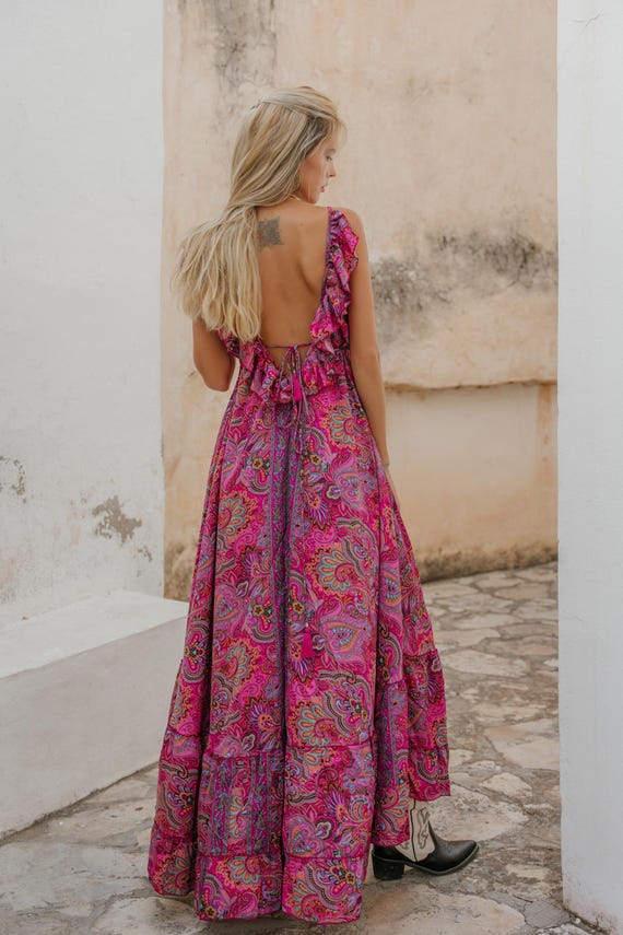 open lace back dress Pink Paisley Alchemy Structured Midi Dress main image 1