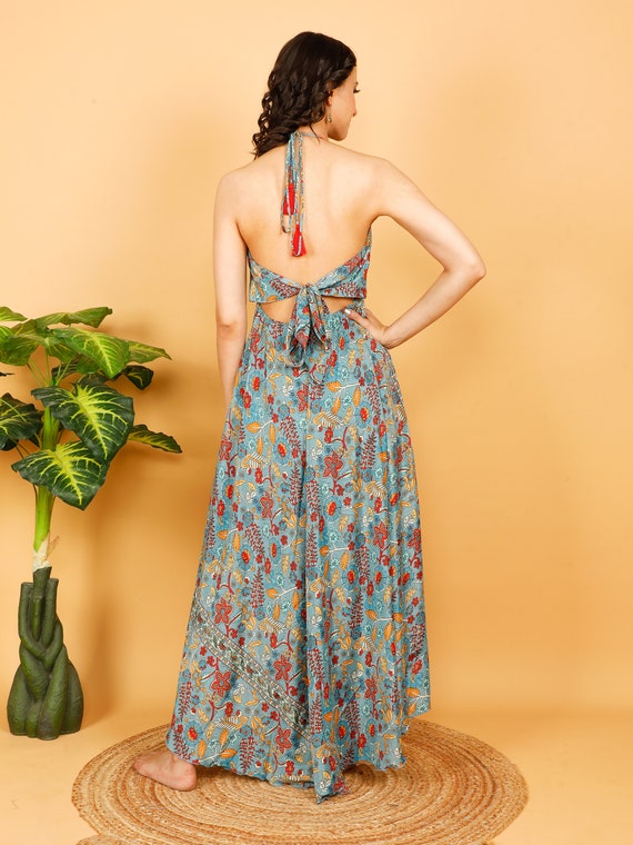 green emerald velvet dress Women's Ivory & Pink Floral Maxi Tank Dress
