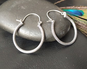 Minimalist Hoop Earrings || Snake Skin Appearance Hoop Earrings  || Women's Hoops Earrings || Bohemian Gypsy Hoop Earrings