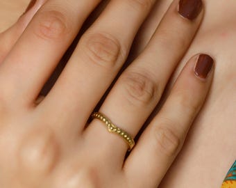Chevron Adjustable Ring || Minimalist Adjustable Brass Ring || Phalanx Ring || Geometric Ring