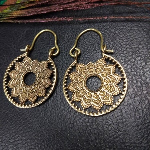 Small Original Hoop Earrings || Ethnic Boho Hoops || Bohemian Chic Rings || Openwork Earrings || Mandala Hoops