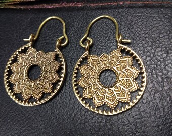 Small Original Hoop Earrings || Ethnic Boho Hoops || Bohemian Chic Rings || Openwork Earrings || Mandala Hoops