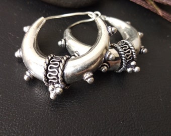 Large Decorated Hoop Earrings || Large Ethnic Hoops Earrings || Women's Hoops || Tribal Hoops Earrings