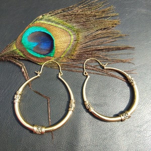 Decorated Hoop Earrings || Ethnic Creoles Earrings || Woman Hoop Earrings || Tribal Earrings