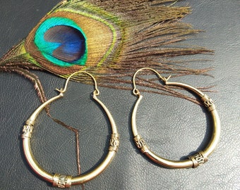Decorated Hoop Earrings || Ethnic Creoles Earrings || Woman Hoop Earrings || Tribal Earrings