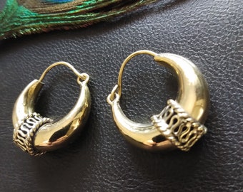 Small Decorated Hoop Earrings || Small Ethnic Hoops || Small Tribal Earrings