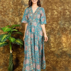 Large Floral Prints Dress Boho Maxi Dress