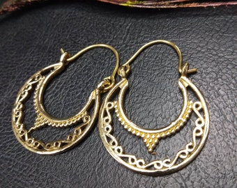 Small Original Hoop Earrings || Ethnic Creoles || Bohemia Chic Woman Hoops || Openwork Earrings