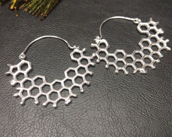 Geometric Hoops Earrings || Prism Decorated Hoops || Bohemian Chic Hoop Earrings || Original Shape Hoops || Women's Hoops Earrings