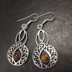 Boucles D&#39;Oreilles Pendantes Argentées Pierres Semi Précieuses || Boucles D&#39;Oreilles Pierres Fines || boucles d&#39;oreilles Pierres Naturelles