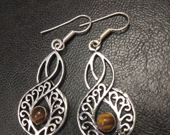 Boucles D'Oreilles Pendantes Argentées Pierres Semi Précieuses || Boucles D'Oreilles Pierres Fines || boucles d'oreilles Pierres Naturelles