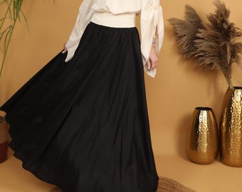 Black Smocked Maxi Skirt | Renaissance Fair, Gothic Boho Style